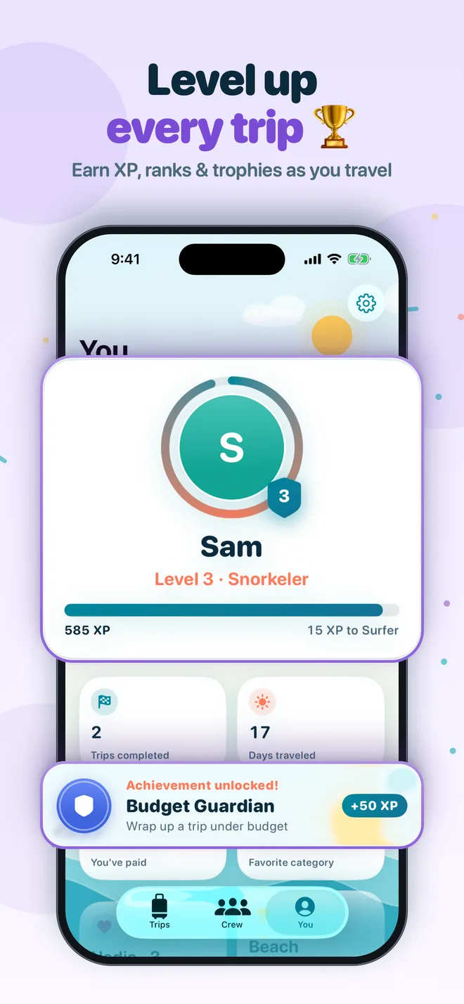 Level up every trip: XP and achievements